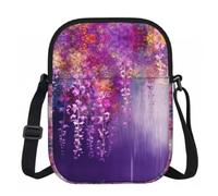 QMKFWT Women Cell Phone Purse Small Crossbody Bags Zipper Sling Purses Travel Shoulder Handbag Abstract Purple Weeping Flower1 Messenger Bag