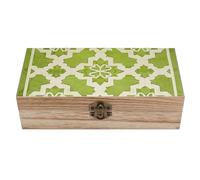 QMKFWT Wooden Jewelry Box Beautifully Keepsake Box Trinket Box Keepsake Storage Organizer Lime Green And White Handmade Wooden Box for Storing Jewelry, Coins, Tartot Cards, Small Treasures