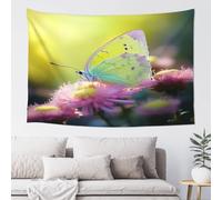 QMKFWT Yellow Butterfly Tapestry Aesthetic Wall Hanging Tapestries 60'' x 40'' Boho Tapestries Vertical Wall Art Decorative Funny Vintage Poster Flag Tapestry for Bedroom Living Room Decor