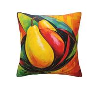 QMKFWT Yellow Mango Print Throw Pillow Covers Decorative Pillow Cover Square Cushion Cases Soft Cushion Cover Throw Sofa Pillow Case for Home Decor Living Room Bed Couch Car 20"x20"