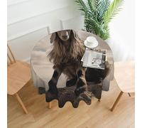 QMKFWT Young Goat Printed Round Tablecloth,Dust-Proof Wrinkle Resistant Table Cover Washable Polyester Table Cloth for Kitchen Dining Room Farmhouse Picnic Indoor Outdoor(Round 60 Inch)