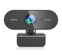 QMKKX Webcam for PC 1080P - USB Streaming Webcam with Microphone for Mac, Laptop, Computer, Plug and Play PC Camera for Conference, Meeting, Zoom, Skype, Windows, Linux, and macOS