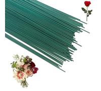 QMLING 110 Pcs 2mm Green Florist Wire Stems, 30cm Plastic Coated Bouquet Wires, Pre-Cut Florists Stem Wire for Flower Arranging DIY Craft