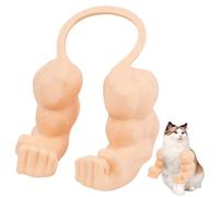 QMLING Funny Cat with Muscular Arms: 3D Printed Cat's Neck Arm with Muscle, Creative Decoration Props, Cat Costume Accessory for Halloween Pet Cosplay
