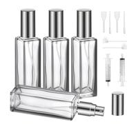 QMLING Travel Perfume Atomiser Refillable: 4 PCS 20ml Glass Perfume Spray Bottles with Tools, Portable Empty Perfume Bottles for Women and Men