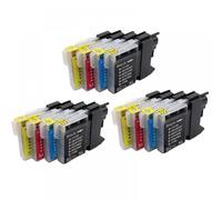 QMLQRGKF 1/4/8/12PCS LC38 LC39 LC61 LC65 LC980 LC985 LC990 LC1100 Ink Cartridge for DCP-J125 185C 195C J315W DCP-145C 185C 385C 535 Printer(3 SET(12PC))