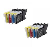 QMLQRGKF 1/4/8/12PCS LC38 LC39 LC61 LC65 LC980 LC985 LC990 LC1100 Ink Cartridge for DCP-J125 185C 195C J315W DCP-145C 185C 385C 535 Printer(2 SET(8PC))