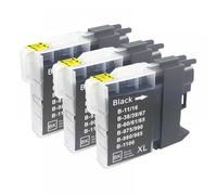QMLQRGKF 1/4/8/12PCS LC38 LC39 LC61 LC65 LC980 LC985 LC990 LC1100 Ink Cartridge for DCP-J125 185C 195C J315W DCP-145C 185C 385C 535 Printer(K 3PC)