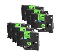 QMLQRGKF 6PK Compatible Label Tapes For TZe-C31 TZ B31 D31 12mm Black On Fluorescent Green Orange Yellow Works With Label Makers(6PK fluor green)