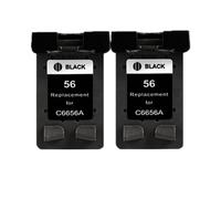 QMLQRGKF Compatible 56XL 57XL Ink Cartridge Replacement Works With 56 57 XL Deskjet 5150 450CI 5550 5650 7760 9650 PSC 1315 1350 2110 2210 Printers(2Pcs black)