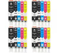 QMLQRGKF Compatible Ink Cartridge PGI-550 XL CLI-551 Compatible With IP7250 IX6850 MG5550 MG5650 MG6450 MG6650 MX725 MX925(4SET)