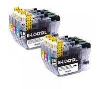 QMLQRGKF Compatible LC421 LC421XL Ink Cartridges Compatible With DCP-J1050DW MFC-J1010DW DCP-J1140DW Printers big Capacity(2SET)