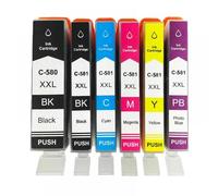 QMLQRGKF Compatible PGI580 Ink Cartridge 580XXL 581XXL Compatible With TR7550 TS6250 TS8350 TS6350 Printers(1SET)