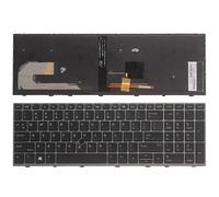 QMLQRGKF Compatible US Laptop Keyboard For 850 G5 With Pointing Stick Silver Frame Backlit Or Non-Backlit Options(WITH BACKLIGHT)