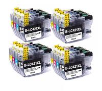 QMLQRGKF LC421XL Ink Cartridge Capacity Compatible With DCP-J1050DW MFC-J1010DW DCP-J1140DW Printer(4SET)
