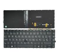 QMLQRGKF UK Spanish Keyboard Compatible With 840 G7 G8 745 G7 Featuring Backlight And Pointing Stick Without Frame(SP)