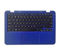 QMLQRGKF US Compatible Laptop Keyboard Palmrest Upper Case For 11 3162 3164 In White 082JVP Blue 0DRTK1(BLUE)