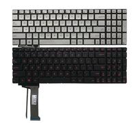 QMLQRGKF US Keyboard Compatible With G552 G552V G552VW G552VX FZ50JX GL752VW GL742VW Backlit English Laptop Keyboard Silver Red(RED)