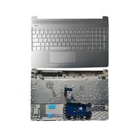 QMLQRGKF US UK Keyboard For 15-DW 15s-DU 15s-DY TPN-C139 250 G8 With Silver Palmrest Upper Cover Without Backlight Compatibility(SILVER US TYPE 2)