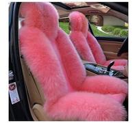 QMMD 2 Pcs Luxurious Sheepskin Long Wool Front Car Seat Covers Pad Mat Universal Fit - Soft, fluffy, warm, for winter most car SUV Trucks,Pink