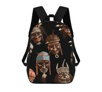 QMNALP 17-Inch Laptop Backpack for Women & Men,Large Capacity EDC Daypack,cute African Ritual Ethnic Tribal Printed Travel Backpack Fits Computer,Books,Daily Essentials