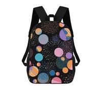 QMNALP 17-Inch Laptop Backpack for Women & Men,Large Capacity EDC Daypack,cute Blue And Black Circles Printed Travel Backpack Fits Computer,Books,Daily Essentials