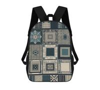QMNALP 17-Inch Laptop Backpack for Women & Men,Large Capacity EDC Daypack,cute Blue Square Pattern Printed Travel Backpack Fits Computer,Books,Daily Essentials