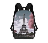 QMNALP 17-Inch Laptop Backpack for Women & Men,Large Capacity EDC Daypack,cute Eiffel Tower Printed Travel Backpack Fits Computer,Books,Daily Essentials