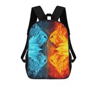 QMNALP 17-Inch Laptop Backpack for Women & Men,Large Capacity EDC Daypack,cute Fire Vs Ice Art Printed Travel Backpack Fits Computer,Books,Daily Essentials