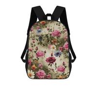 QMNALP 17-Inch Laptop Backpack for Women & Men,Large Capacity EDC Daypack,cute Garden Blooming Wildflowers Printed Travel Backpack Fits Computer,Books,Daily Essentials