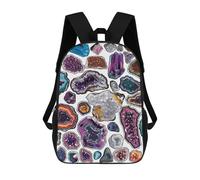 QMNALP 17-Inch Laptop Backpack for Women & Men,Large Capacity EDC Daypack,cute Geodes And Rocks Printed Travel Backpack Fits Computer,Books,Daily Essentials