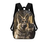 QMNALP 17-Inch Laptop Backpack for Women & Men,Large Capacity EDC Daypack,cute German Shepherd Printed Travel Backpack Fits Computer,Books,Daily Essentials