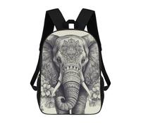 QMNALP 17-Inch Laptop Backpack for Women & Men,Large Capacity EDC Daypack,cute Hand Drawn Elephant Printed Travel Backpack Fits Computer,Books,Daily Essentials