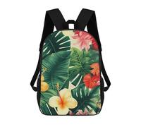 QMNALP 17-Inch Laptop Backpack for Women & Men,Large Capacity EDC Daypack,cute Hojas Tropicales Y Flores Printed Travel Backpack Fits Computer,Books,Daily Essentials