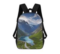QMNALP 17-Inch Laptop Backpack for Women & Men,Large Capacity EDC Daypack,cute Norwegian Fjords Printed Travel Backpack Fits Computer,Books,Daily Essentials