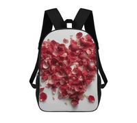 QMNALP 17-Inch Laptop Backpack for Women & Men,Large Capacity EDC Daypack,cute Petals Form Heart Shape Printed Travel Backpack Fits Computer,Books,Daily Essentials