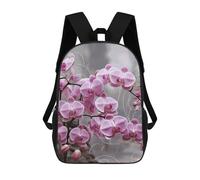 QMNALP 17-Inch Laptop Backpack for Women & Men,Large Capacity EDC Daypack,cute Pink Orchid Printed Travel Backpack Fits Computer,Books,Daily Essentials