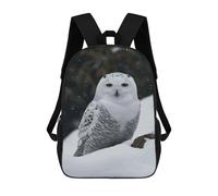 QMNALP 17-Inch Laptop Backpack for Women & Men,Large Capacity EDC Daypack,cute Snow Owl Printed Travel Backpack Fits Computer,Books,Daily Essentials