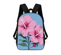 QMNALP 17-Inch Laptop Backpack for Women & Men,Large Capacity EDC Daypack,cute Two Hibiscus Flowers Printed Travel Backpack Fits Computer,Books,Daily Essentials