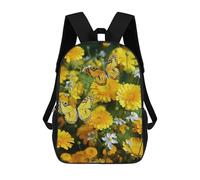 QMNALP 17-Inch Laptop Backpack for Women & Men,Large Capacity EDC Daypack,cute Yellow Butterfly And Daisies Printed Travel Backpack Fits Computer,Books,Daily Essentials
