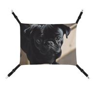 QMNALP Cat Hammock Summer Small Animal Spring Small Dog Black Pug Dog Puppy Printed Hammock for Ferret Puppy Rabbits Adjustable-Strap Cute and Personalized