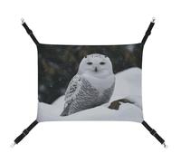 QMNALP Cat Hammock Summer Small Animal Spring Small Dog Snow Owl Printed Hammock for Ferret Puppy Rabbits Adjustable-Strap Cute and Personalized