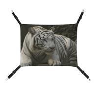 QMNALP Cat Hammock Summer Small Animal Spring Small Dog White Bengal Tiger Printed Hammock for Ferret Puppy Rabbits Adjustable-Strap Cute and Personalized
