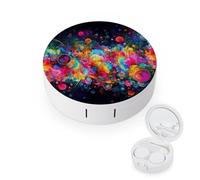 QMNALP Contact Lens Case Portable Travel Kit,cute Contact Lens Cases with Mirror Bright Beautiful Colorful Art Printed Contact Lenses Applicator Removal Tool Kit