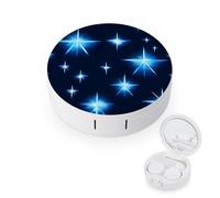 QMNALP Contact Lens Case Portable Travel Kit,cute Contact Lens Cases with Mirror Cartoon Blue Star Printed Contact Lenses Applicator Removal Tool Kit