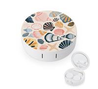 QMNALP Contact Lens Case Portable Travel Kit,cute Contact Lens Cases with Mirror Various Shell Images Printed Contact Lenses Applicator Removal Tool Kit