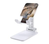 QMNALP Foldable Phone Stand Portable Adjustable Phone Holder for Desk Cute & Unique Fits Most Smartphones African Animal Leopard Printed Phone Kickstand