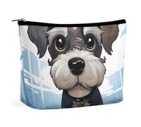 QMNALP Large Capacity Small Makeup Bag for Purse Portable Travel Toiletry Bag Boho Big Adorable Schnauzer Printed Makeup Pouch,Gifts for Women