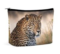 QMNALP Large Capacity Small Makeup Bag for Purse Portable Travel Toiletry Bag Boho Big African Animal Leopard Printed Makeup Pouch,Gifts for Women