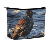 QMNALP Large Capacity Small Makeup Bag for Purse Portable Travel Toiletry Bag Boho Big Bird by Stone Printed Makeup Pouch,Gifts for Women